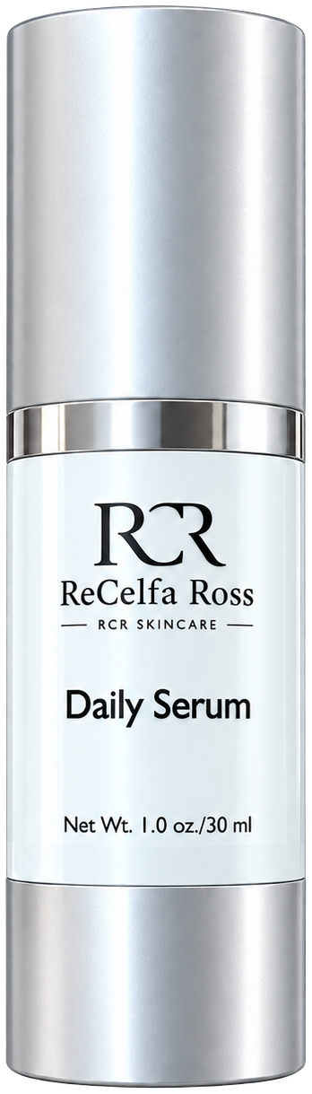 Daily Serum — transparent studio product visualization based on actual packaging.